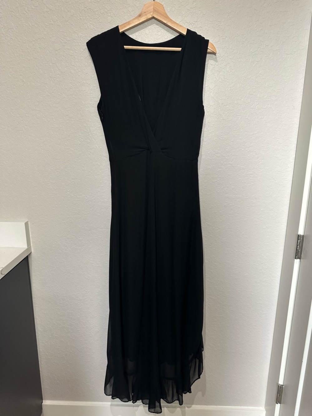 The Kooples Black Ruffle High-Low Sleeveless Dress - Designer Size 1 - Picture 4 of 10
